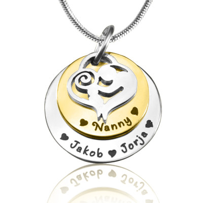 Personalised Mother's Disc Double Necklace - Two Tone - Gold  Silver - AMAZINGNECKLACE.COM