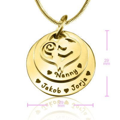 Personalised Mother's Disc Double Necklace - 18ct Gold Plated - AMAZINGNECKLACE.COM