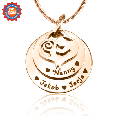 Personalised Mother's Disc Double Necklace - 18ct Rose Gold Plated - AMAZINGNECKLACE.COM