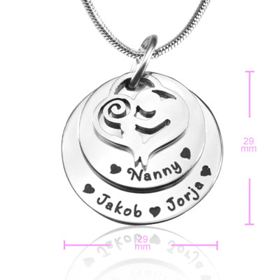 Personalised Mother's Disc Double Necklace - Sterling Silver - AMAZINGNECKLACE.COM