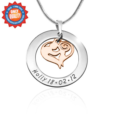 Personalised Mothers Love Necklace - Two Tone - Rose Gold Mother - AMAZINGNECKLACE.COM
