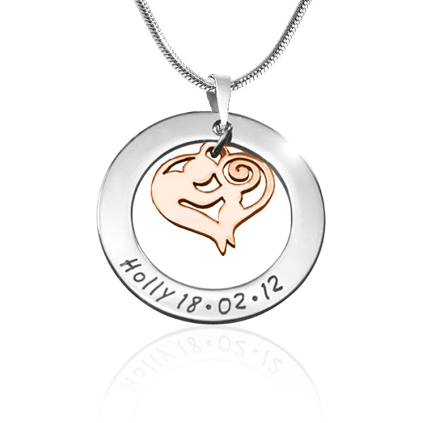 Personalised Mothers Love Necklace - Two Tone - Rose Gold Mother - AMAZINGNECKLACE.COM