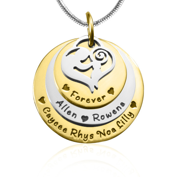 Personalised Mother's Disc Triple Necklace - TWO TONE - Gold  Silver - AMAZINGNECKLACE.COM