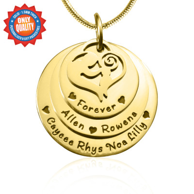 Personalised Mother's Disc Triple Necklace - 18ct Gold Plated - AMAZINGNECKLACE.COM