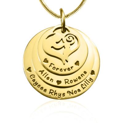 Personalised Mother's Disc Triple Necklace - 18ct Gold Plated - AMAZINGNECKLACE.COM