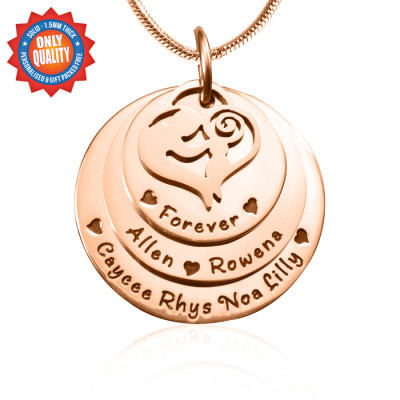 Personalised Mother's Disc Triple Necklace - 18ct Rose Gold Plated - AMAZINGNECKLACE.COM