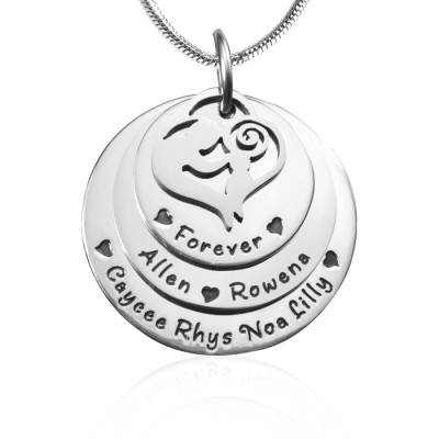 Personalised Mother's Disc Triple Necklace - Sterling Silver - AMAZINGNECKLACE.COM
