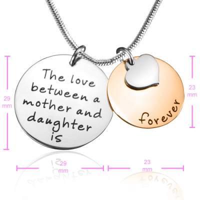 Personalised Mother Forever Necklace - Two Tone - Rose  Silver - AMAZINGNECKLACE.COM
