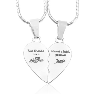 Personalised My Bestie Two Personalised Sterling Silver Necklaces - AMAZINGNECKLACE.COM