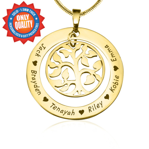 Personalised My Family Tree Necklace - 18ct Gold Plated - AMAZINGNECKLACE.COM