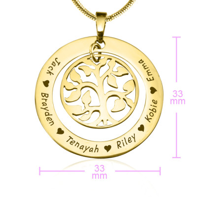 Personalised My Family Tree Necklace - 18ct Gold Plated - AMAZINGNECKLACE.COM