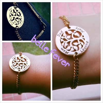 Personalised My Tree Bracelet - 18ct Gold Plated - AMAZINGNECKLACE.COM