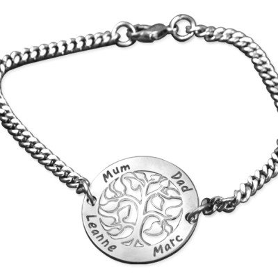 Personalised My Tree Bracelet/Anklet - Sterling Silver - AMAZINGNECKLACE.COM