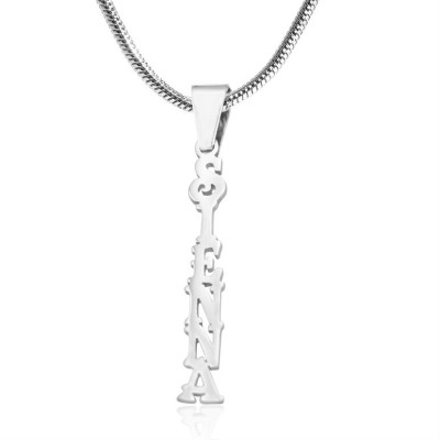 Personalised Name Necklace Vertical - Sterling Silver - AMAZINGNECKLACE.COM
