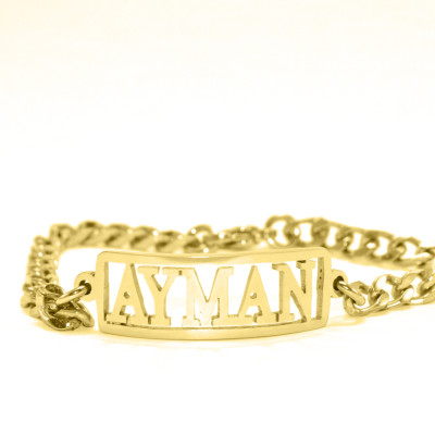 Personalised Name Bracelet/Anklet - 18ct Gold Plated - AMAZINGNECKLACE.COM