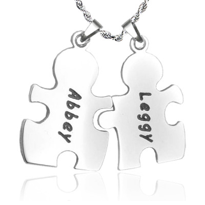Personalised Puzzle Necklace - Sterling Silver - AMAZINGNECKLACE.COM