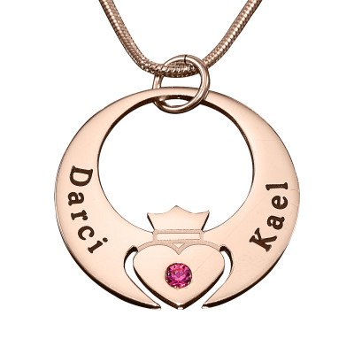 Personalised Queen of My Heart Necklace - 18ct Rose Gold Plated - AMAZINGNECKLACE.COM