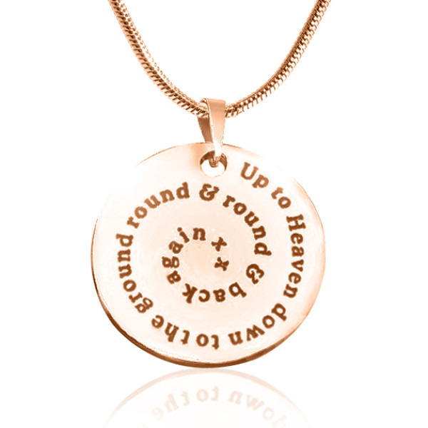 Personalised Swirls of Time Disc Necklace - 18ct Rose Gold Plated - AMAZINGNECKLACE.COM