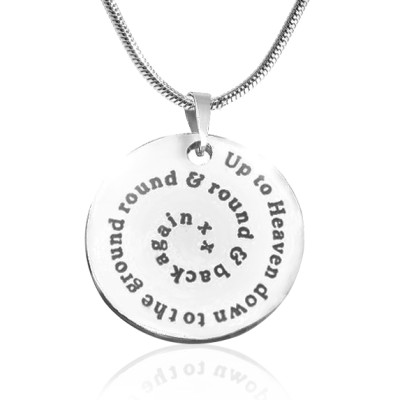 Personalised Swirls of Time Disc Necklace - Sterling Silver - AMAZINGNECKLACE.COM