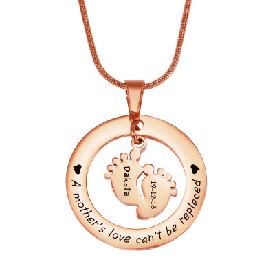 Personalised Cant Be Replaced Necklace - Single Feet 18mm - 18ct Rose Gold - AMAZINGNECKLACE.COM