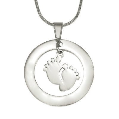 Personalised Cant Be Replaced Necklace - Single Feet 18mm - Sterling Silver - AMAZINGNECKLACE.COM