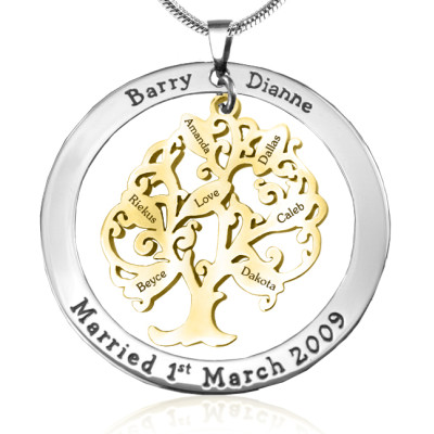 Personalised Tree of My Life Washer 7 - Two Tone - Gold Tree - AMAZINGNECKLACE.COM