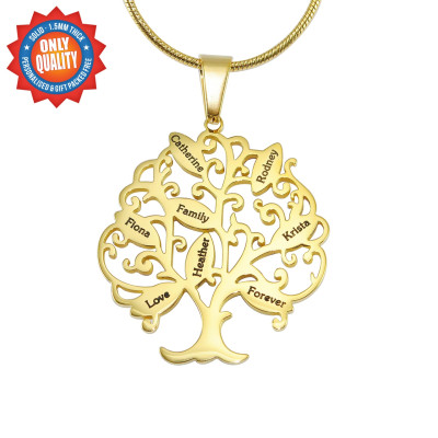 Personalised Tree of My Life Necklace 8 - 18ct Gold Plated - AMAZINGNECKLACE.COM