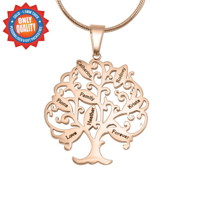 Personalised Tree of My Life Necklace 10 - 18ct Rose Gold Plated - AMAZINGNECKLACE.COM