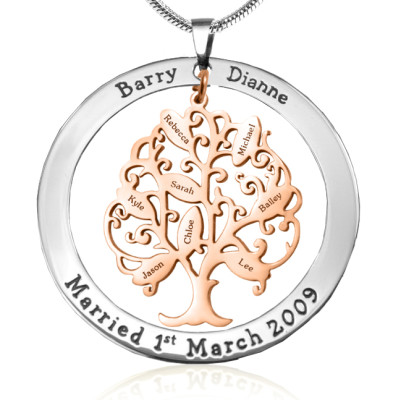 Personalised Tree of My Life Washer 8 - Two Tone - Rose Gold Tree - AMAZINGNECKLACE.COM
