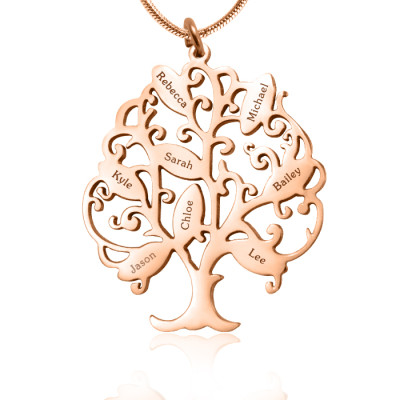 Personalised Tree of My Life Necklace 8 - 18ct Rose Gold Plated - AMAZINGNECKLACE.COM