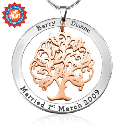 Personalised Tree of My Life Washer 9 - Two Tone - Rose Gold Tree - AMAZINGNECKLACE.COM