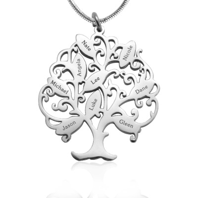 Personalised Tree of My Life Necklace 9 - Sterling Silver - AMAZINGNECKLACE.COM