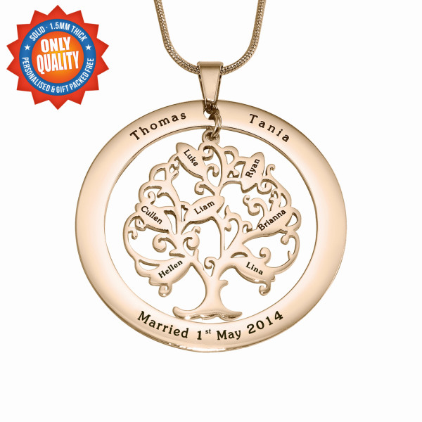 Personalised Tree of My Life Washer 8 - 18ct Rose Gold Plated - AMAZINGNECKLACE.COM