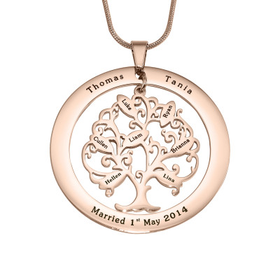 Personalised Tree of My Life Washer 7 - 18ct Rose Gold Plated - AMAZINGNECKLACE.COM