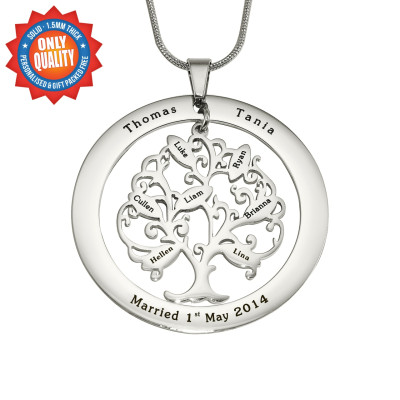 Personalised Tree of My Life Washer 7 - Sterling Silver - AMAZINGNECKLACE.COM