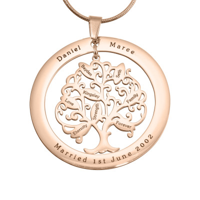 Personalised Tree of My Life Washer 8 - 18ct Rose Gold Plated - AMAZINGNECKLACE.COM
