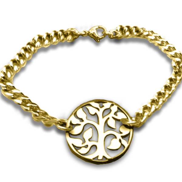 Personalised Tree Bracelet - 18ct Gold Plated - AMAZINGNECKLACE.COM