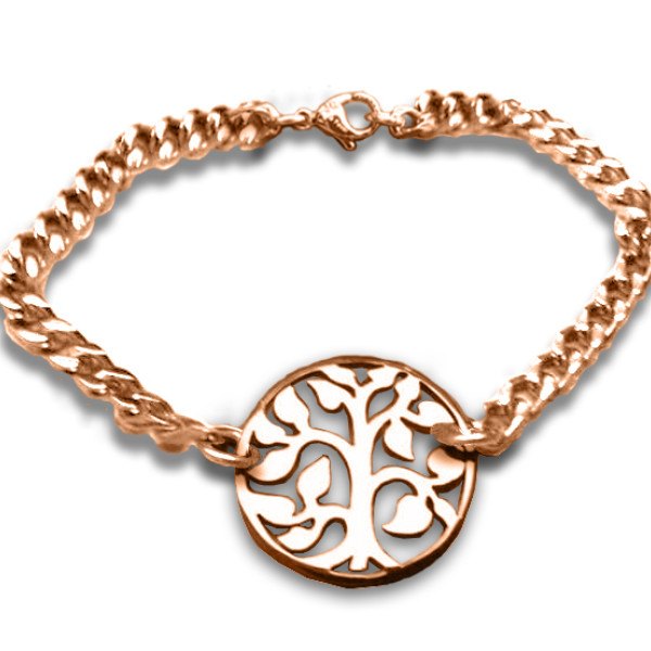Personalised Tree Bracelet/Anklet - 18ct Rose Gold Plated - AMAZINGNECKLACE.COM