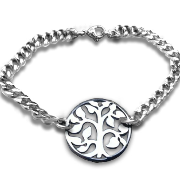 Personalised Tree Bracelet - Sterling Silver - AMAZINGNECKLACE.COM