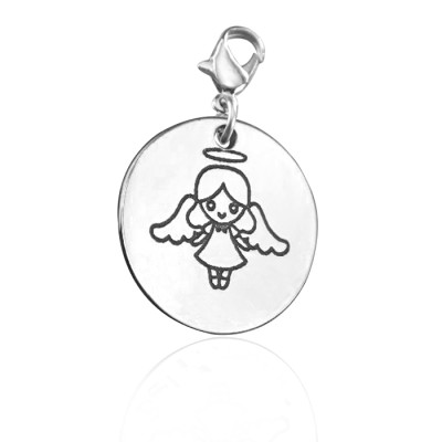 Personalised Angel Charm Silver - AMAZINGNECKLACE.COM