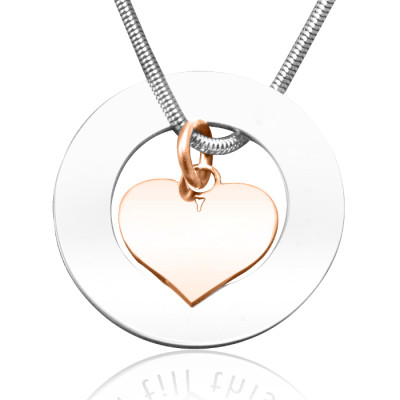 Personalised Circle My Heart Necklace - Two Tone HEART in Rose Gold - AMAZINGNECKLACE.COM
