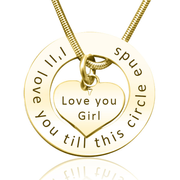 Personalised Circle My Heart Necklace - 18ct Gold Plated - AMAZINGNECKLACE.COM
