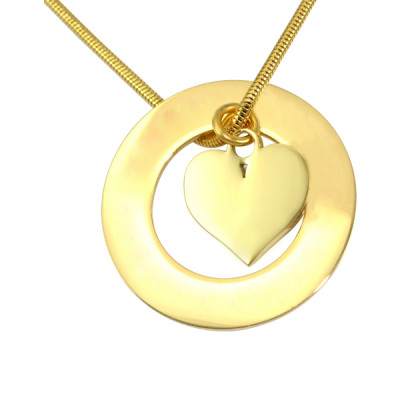 Personalised Circle My Heart Necklace - 18ct Gold Plated - AMAZINGNECKLACE.COM