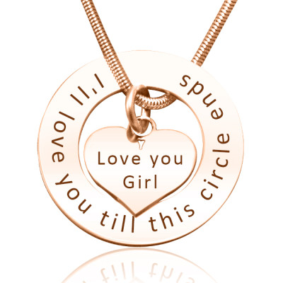 Personalised Circle My Heart Necklace - 18ct Rose Gold Plated - AMAZINGNECKLACE.COM