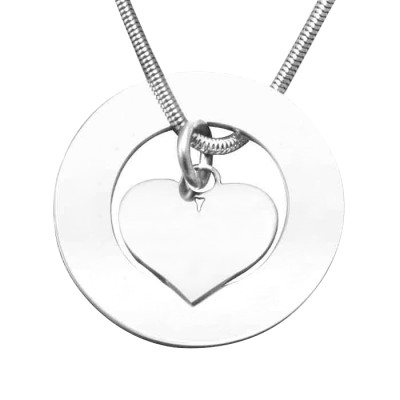 Personalised Circle My Heart Necklace - Sterling Silver - AMAZINGNECKLACE.COM
