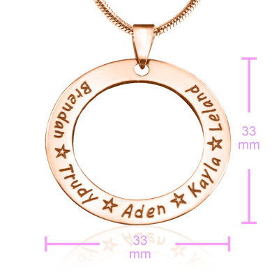 Personalised Circle of Trust Necklace - 18ct Rose Gold Plated - AMAZINGNECKLACE.COM