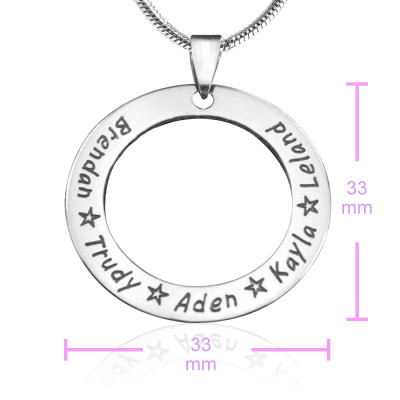 Personalised Circle of Trust Necklace - Sterling Silver - AMAZINGNECKLACE.COM