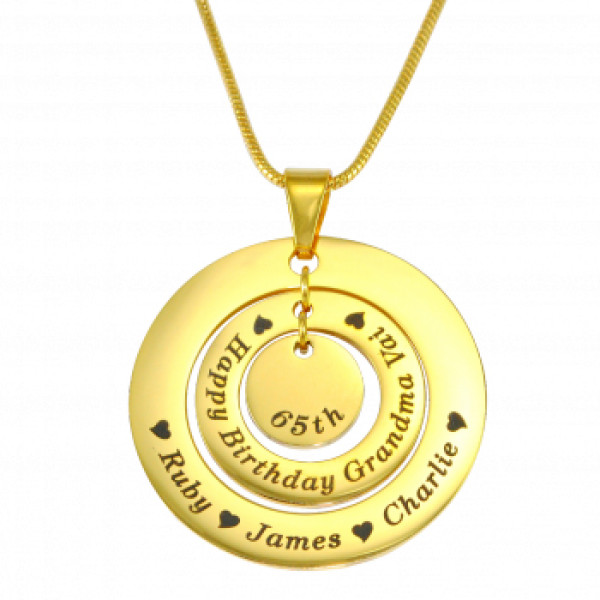 Personalised Circles of Love Necklace - 18ct GOLD Plated - AMAZINGNECKLACE.COM