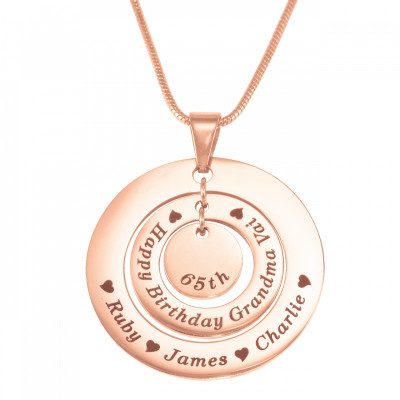 Personalised Circles of Love Necklace - 18ct Rose Gold Plated - AMAZINGNECKLACE.COM