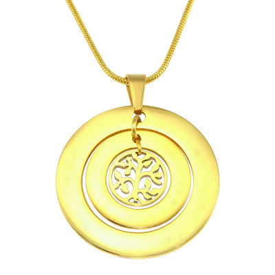 Personalised Circles of Love Necklace Tree - 18ct Gold Plated - AMAZINGNECKLACE.COM